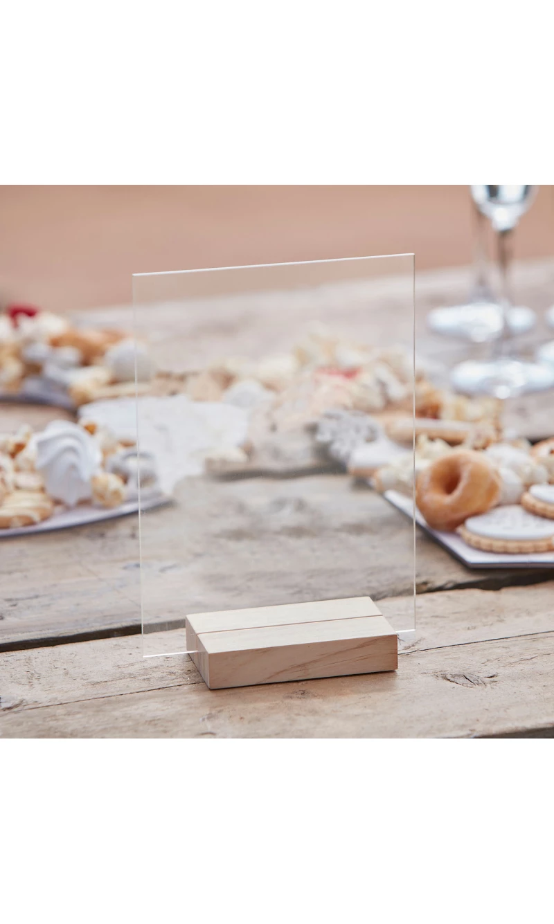 Customisable Small Clear Acrylic Sign - 14.8cm (W) x 21cm (H)