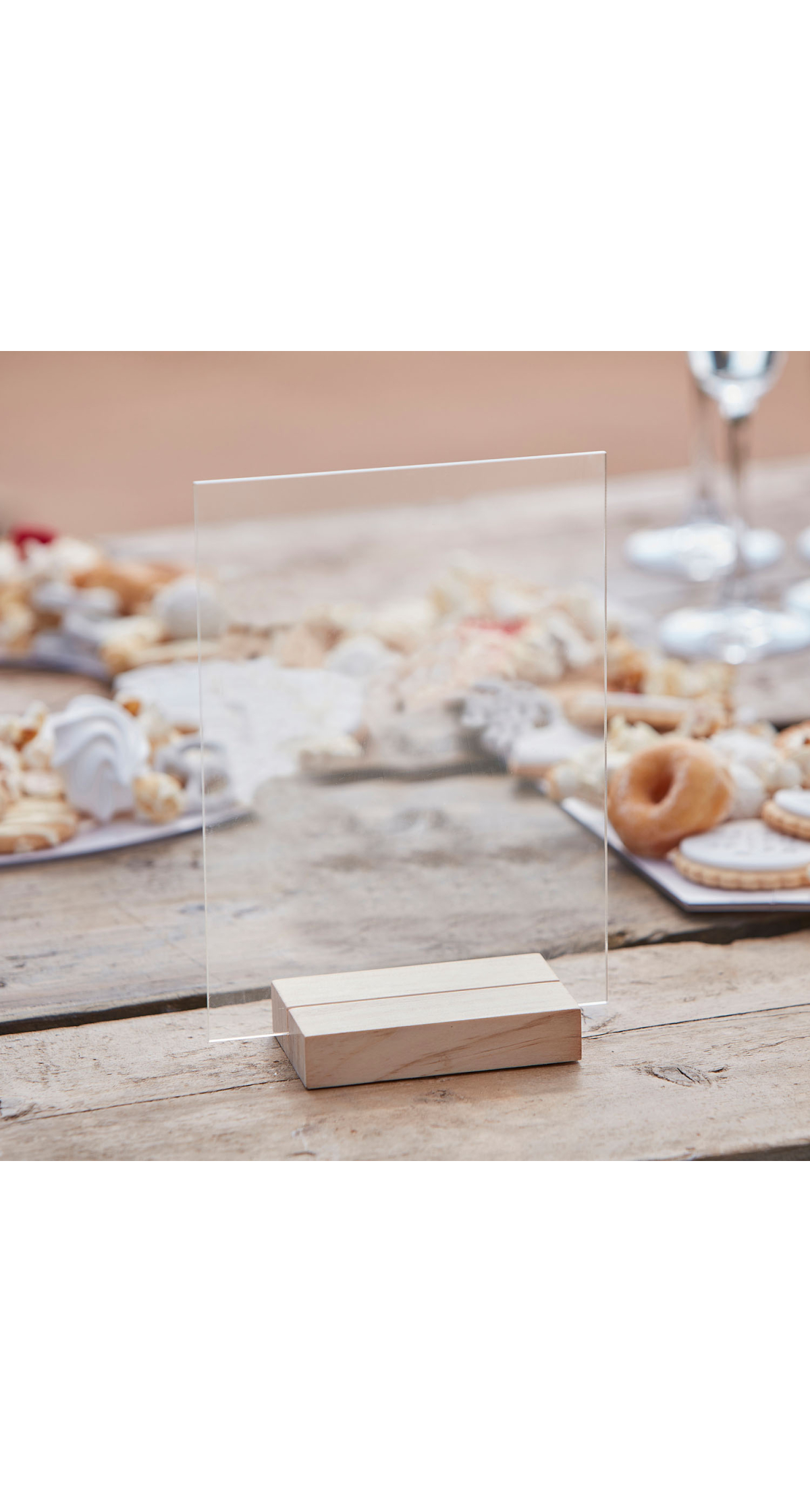 Customisable Small Clear Acrylic Sign - 14.8cm (W) x 21cm (H)