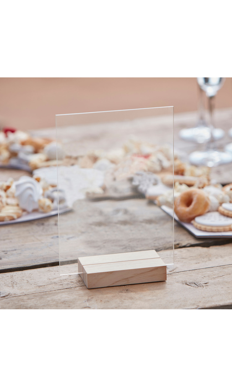 Customisable Small Clear Acrylic Sign - 14.8cm (W) x 21cm (H)