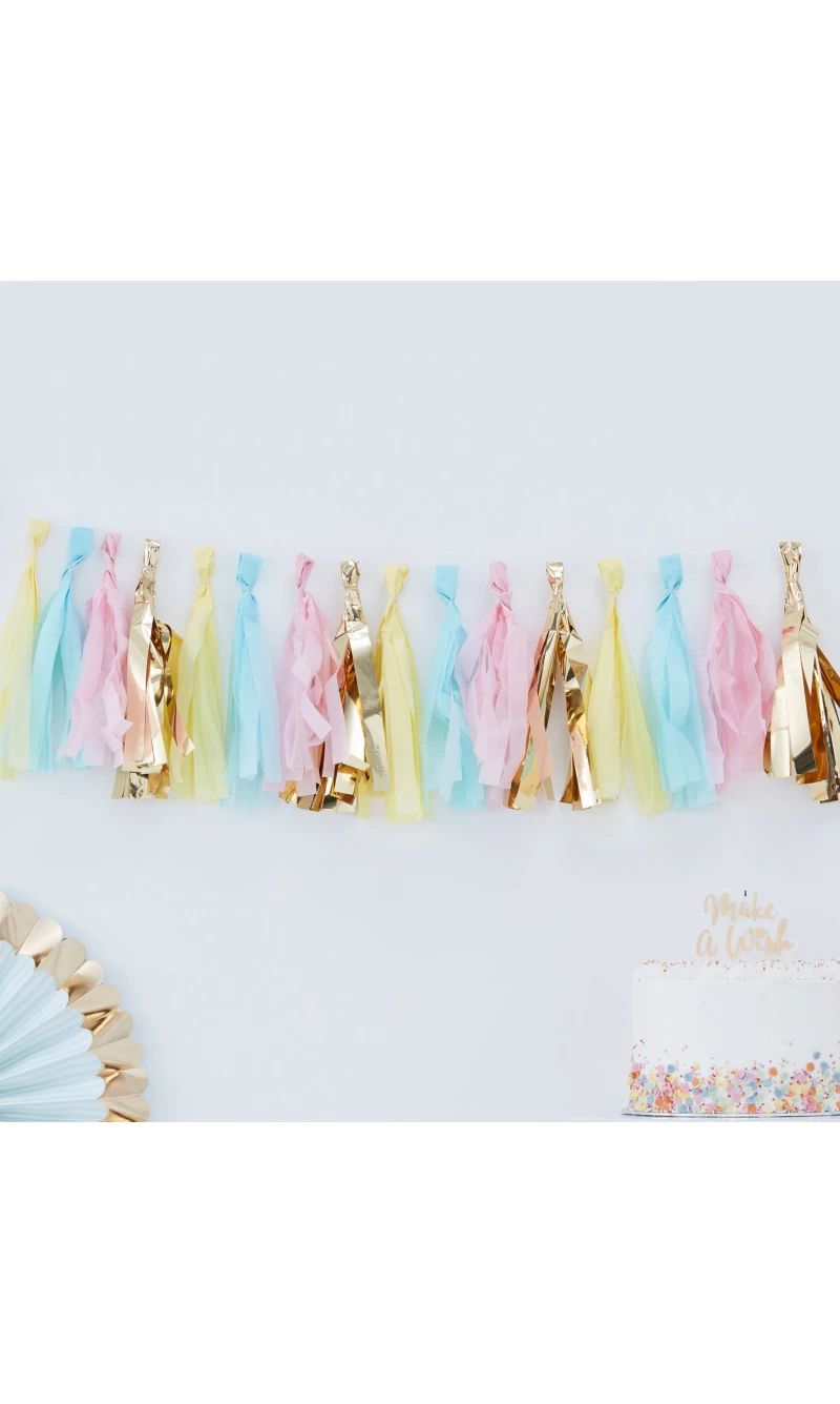 Pastel & Gold Tassel Garland - 2mt