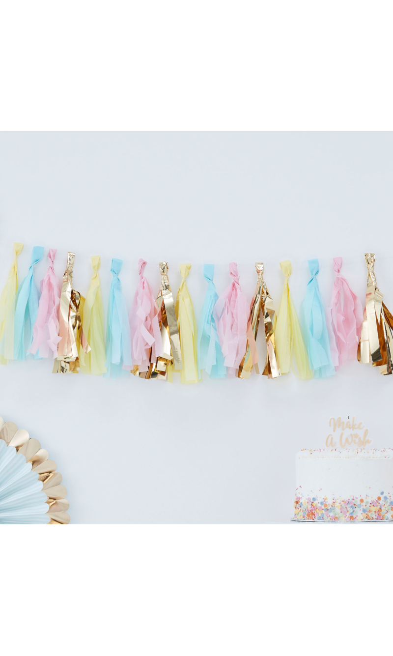 Pastel & Gold Tassel Garland - 2mt