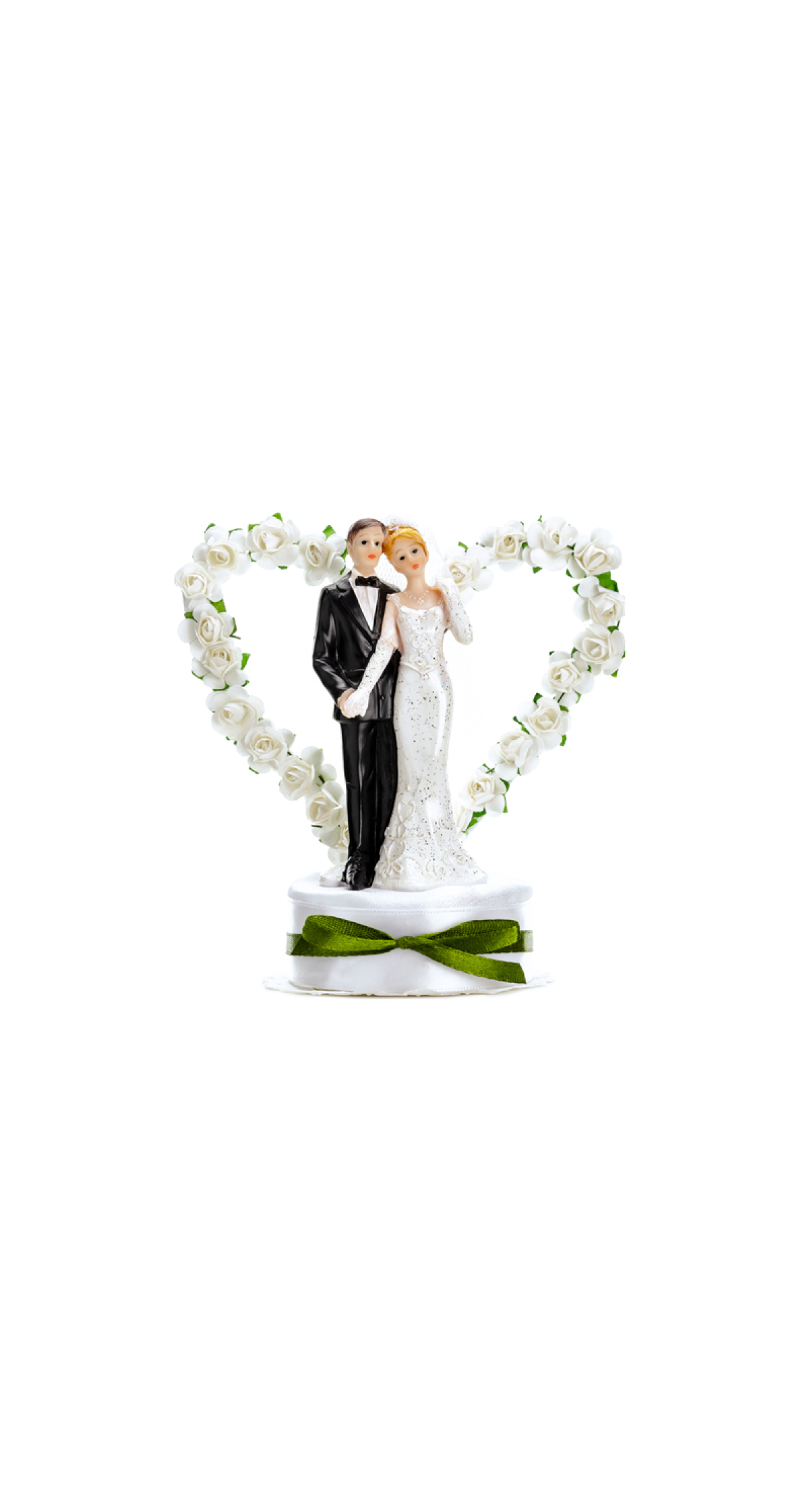 Cake Topper Newly-Weds White 16cm
