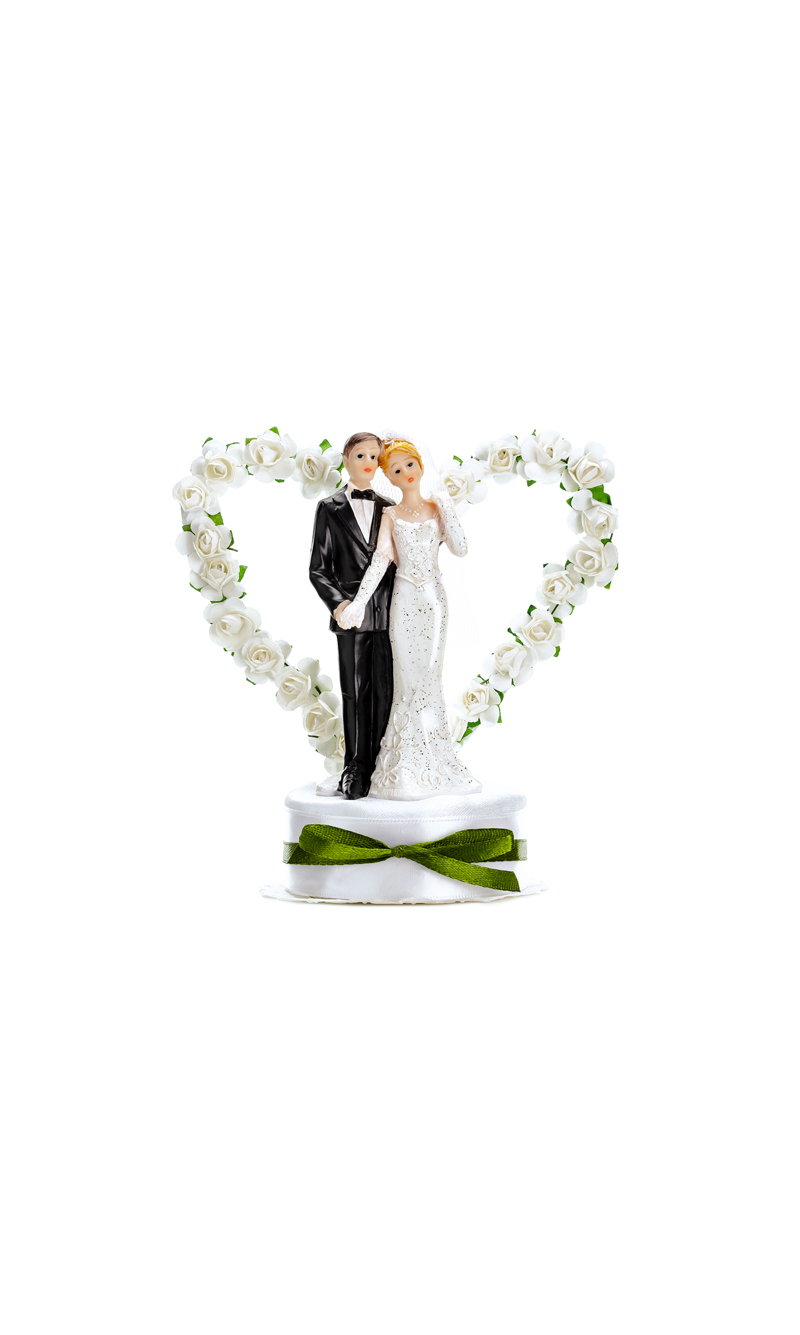 Cake Topper Newly-Weds White 16cm