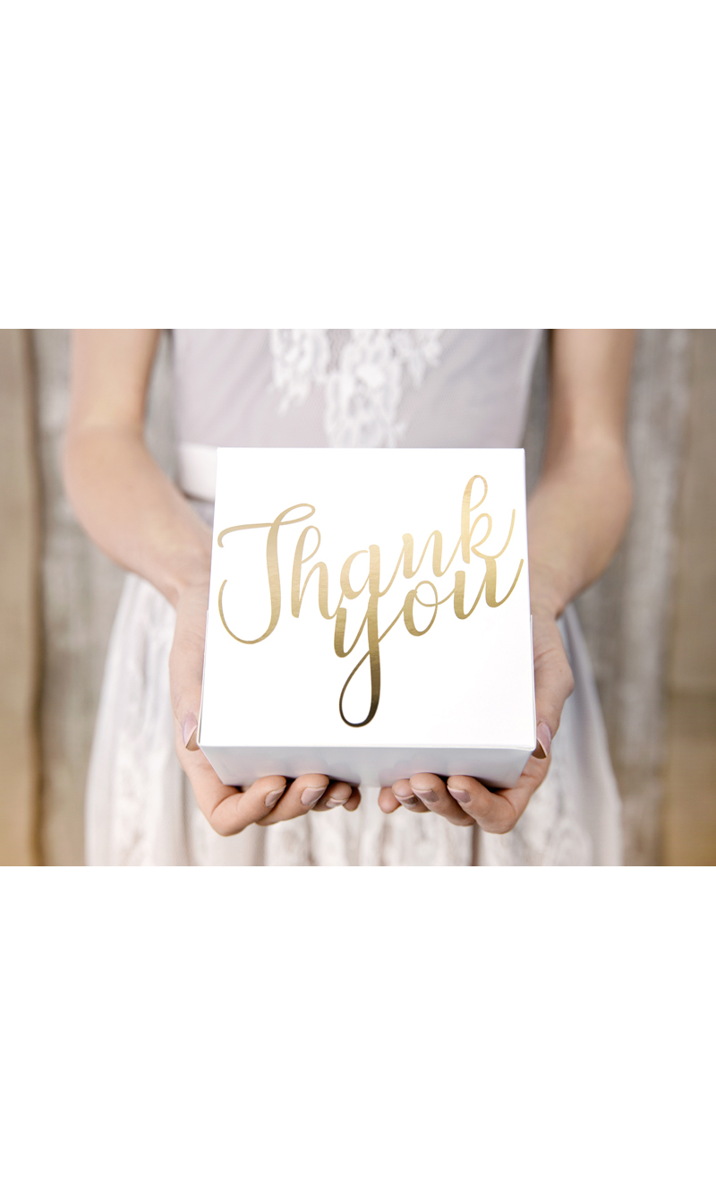 Decorative Cake Boxes - Thank You Gold - (1pkt / 10pc)