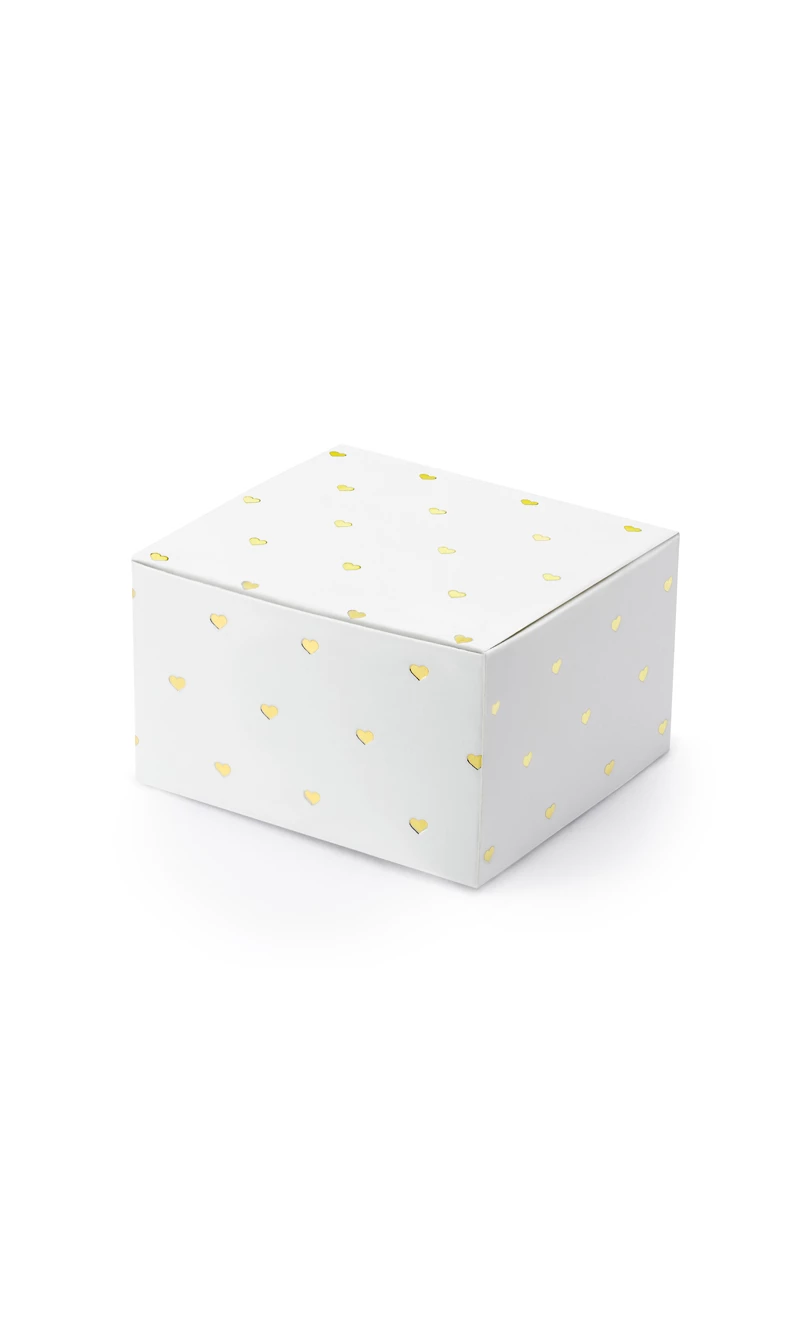 Boxes Hearts White 6x3.5x5.5cm (1pkt / 10pc)
