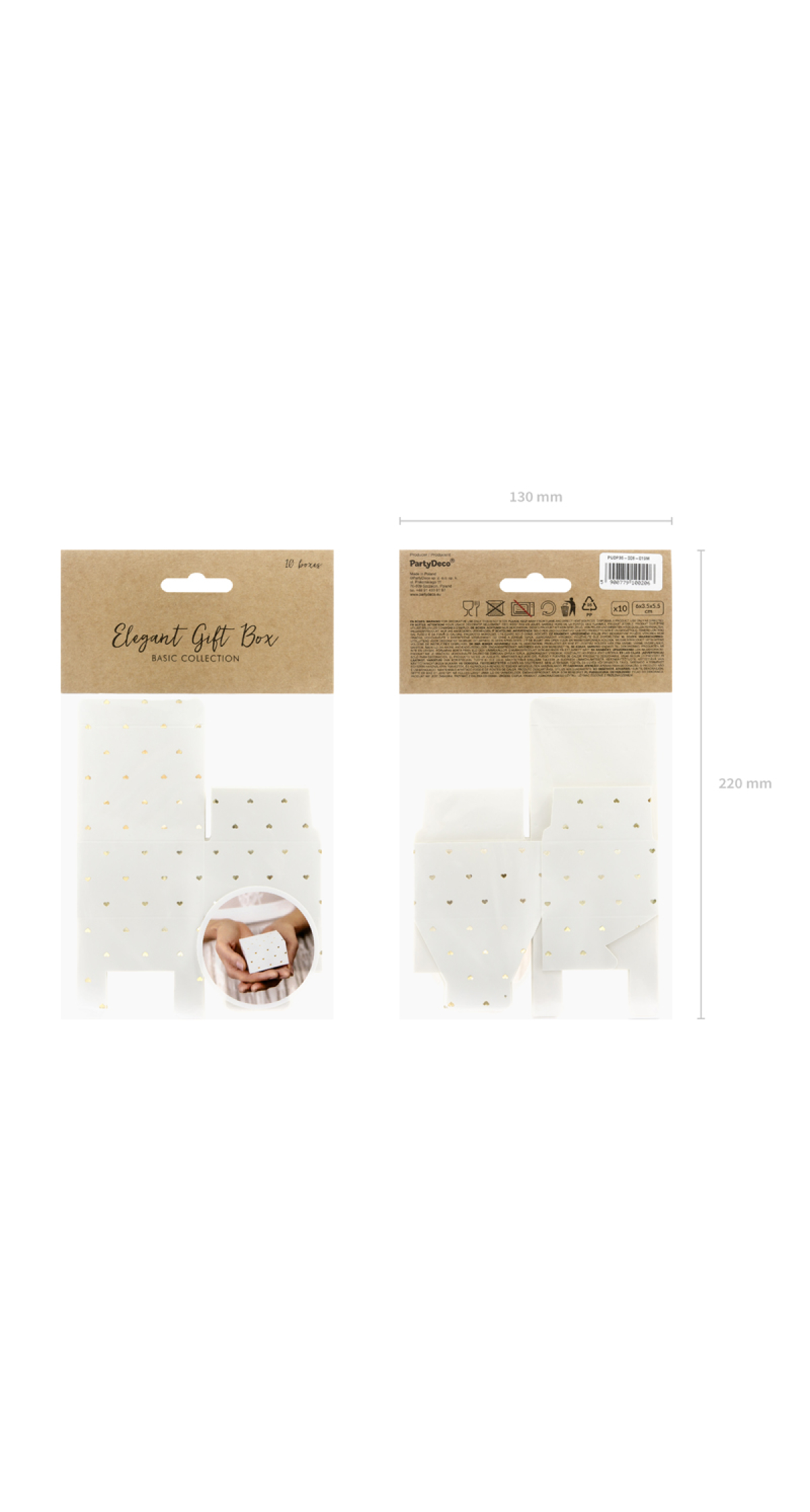 Boxes Hearts White 6x3.5x5.5cm (1pkt / 10pc) - Image 4