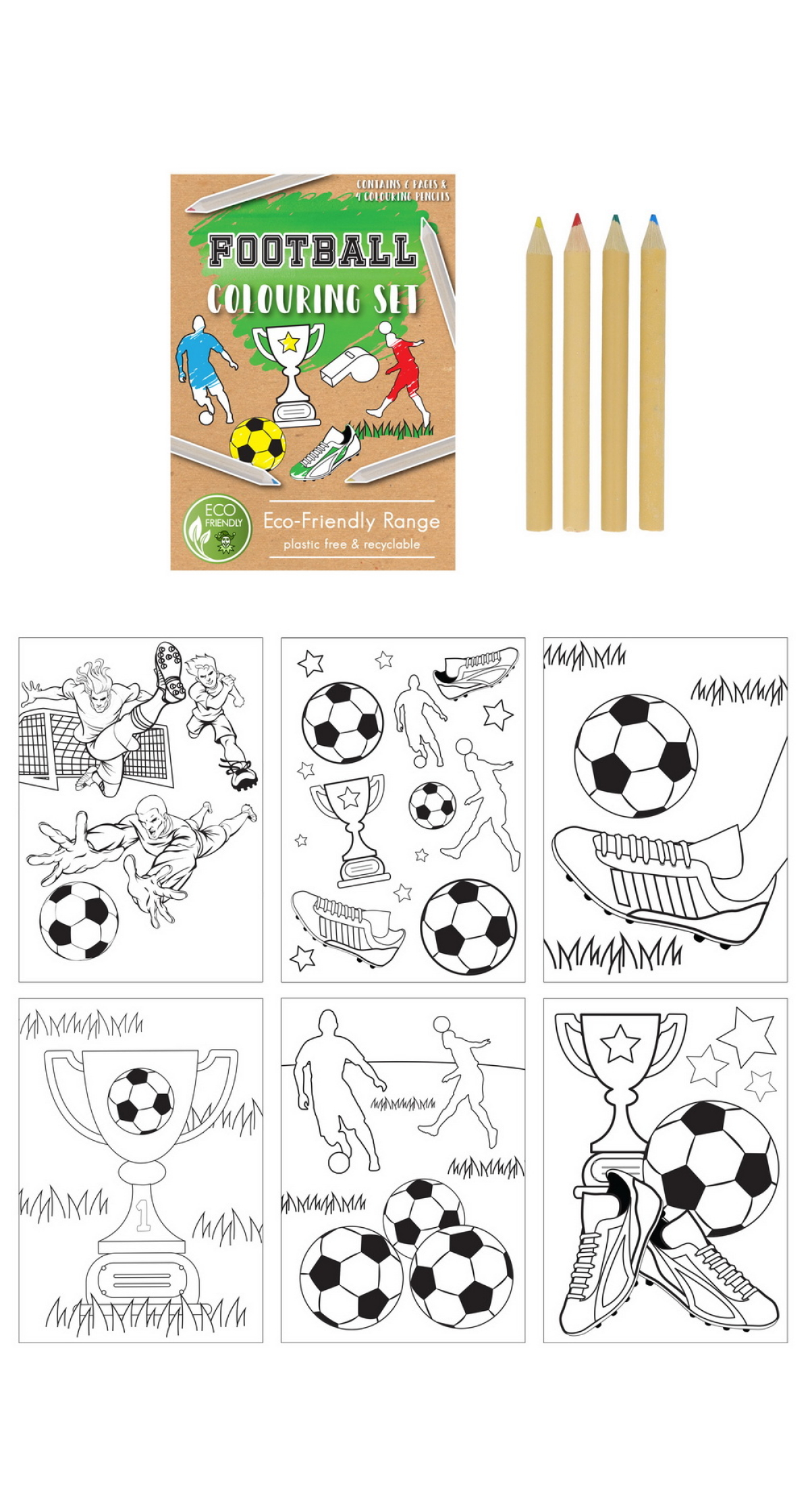 Mini Party Favor Colouring Set Football (14cm x 10cm)