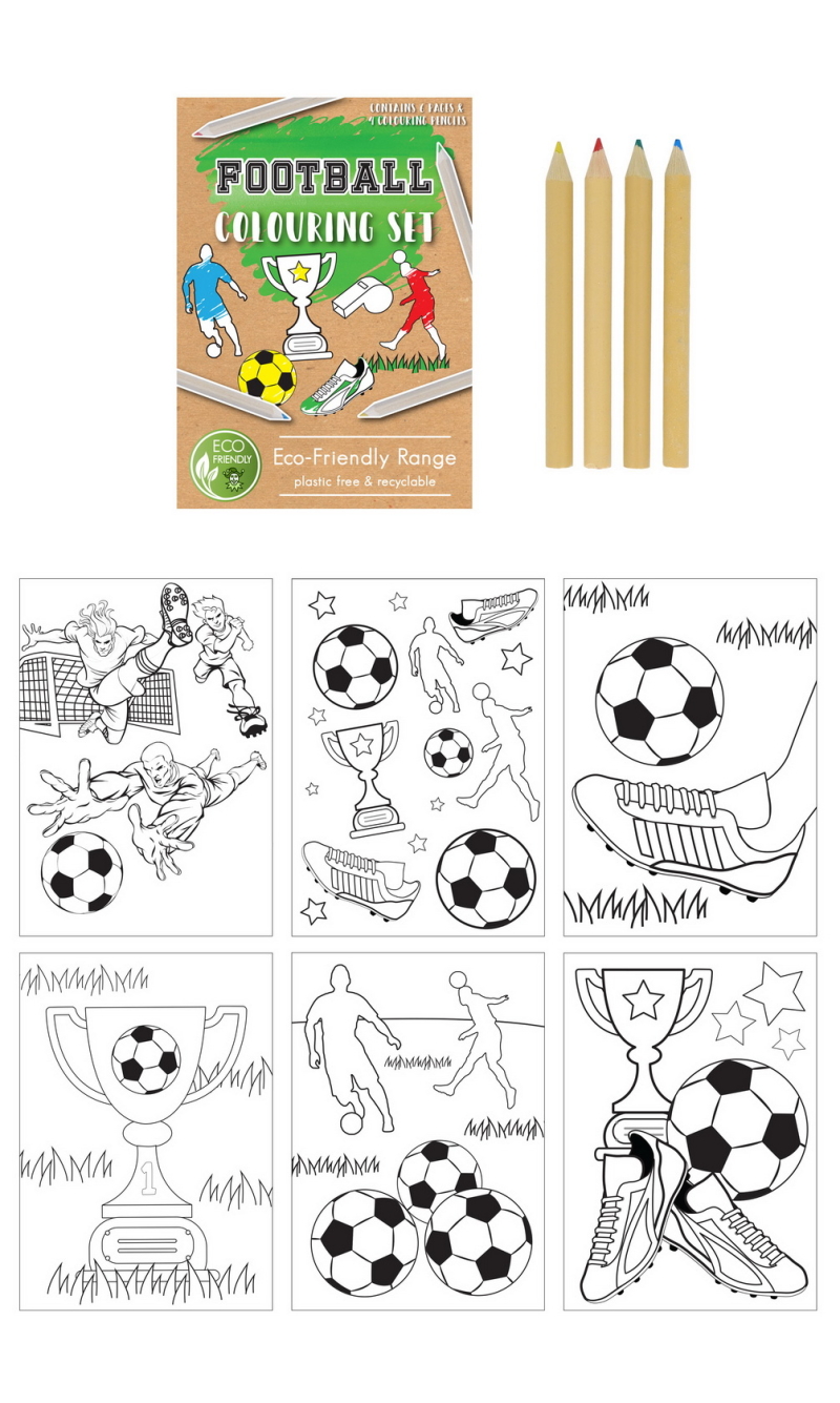 Mini Party Favor Colouring Set Football (14cm x 10cm)