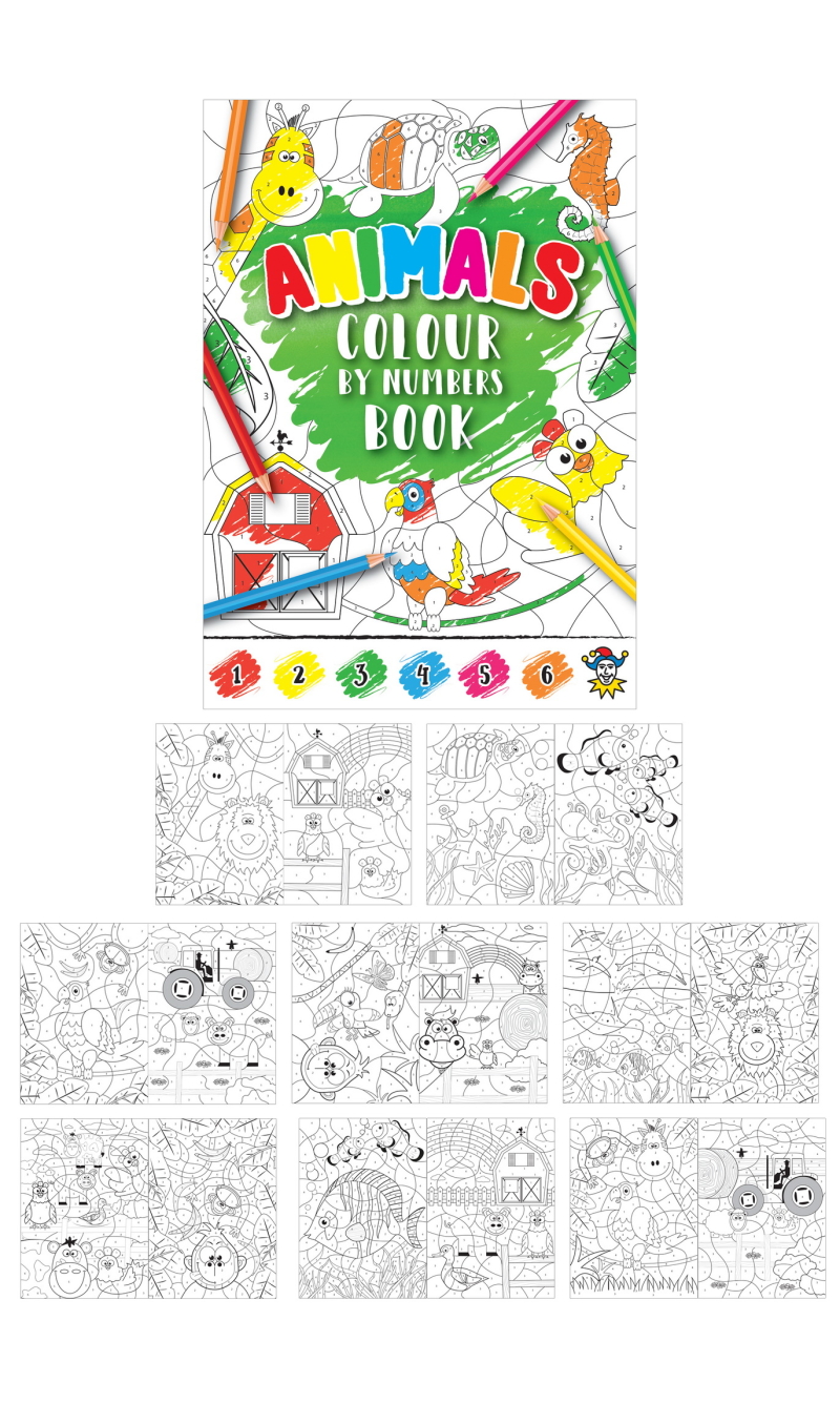 Mini Party Favor Book Fun Colour By Numbers Animals (10.5cm x 14.5cm)