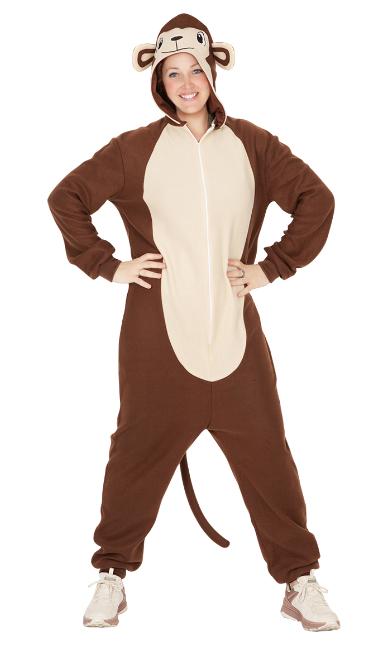 Monkey Onesie Costume - Adult Size Standard