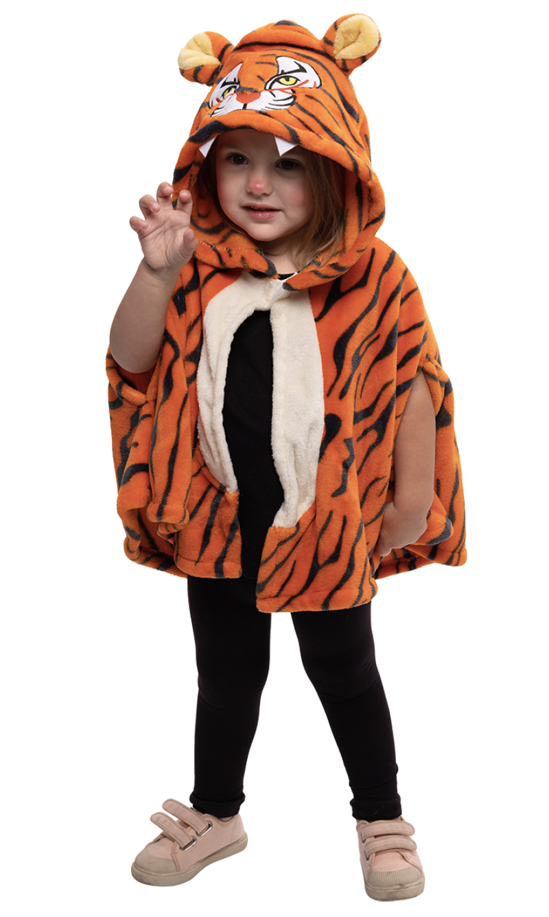 Super Tiger Costume Cape & Hood - Age 2 to 3 Years