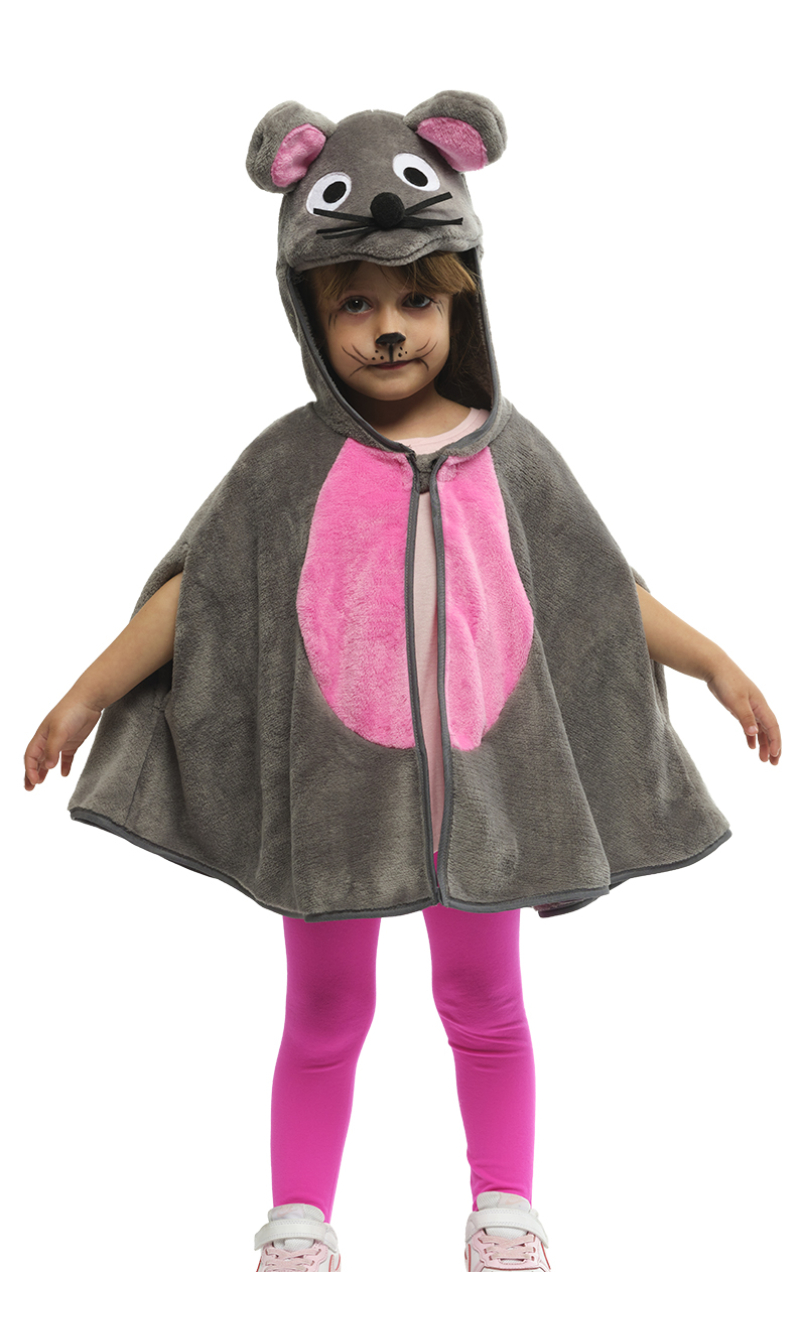 Super Mouse Costume Cape & Hood - Age 2 to 3 Years