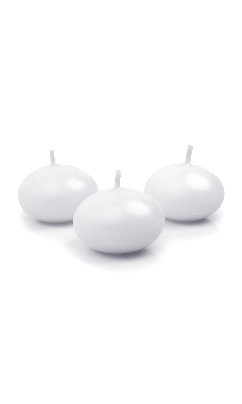 Floating Candle Disc Matt White 4cm - 1pc