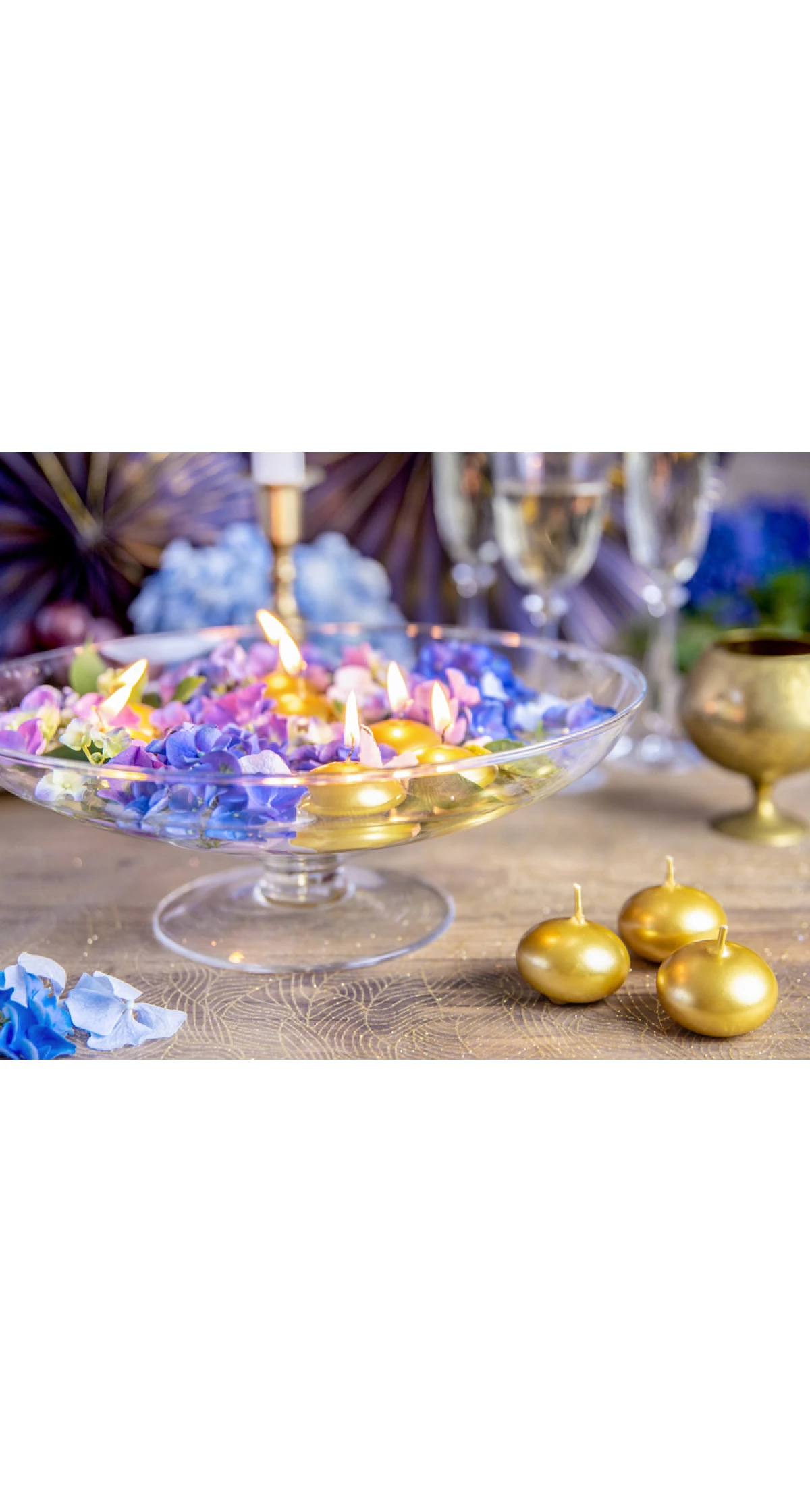 Floating Candle Disc Metallic Gold 4cm - 1pc - Image 4