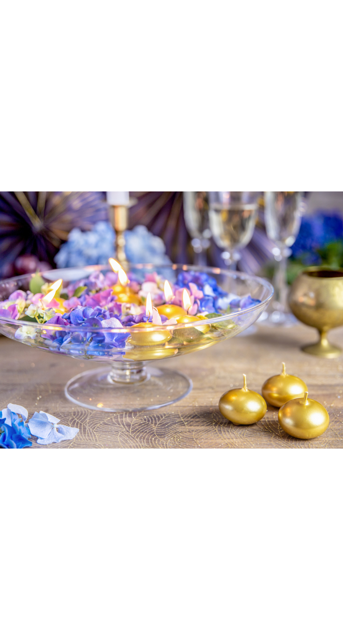 Floating Candle Disc Metallic Gold 4cm - 1pc - Image 5