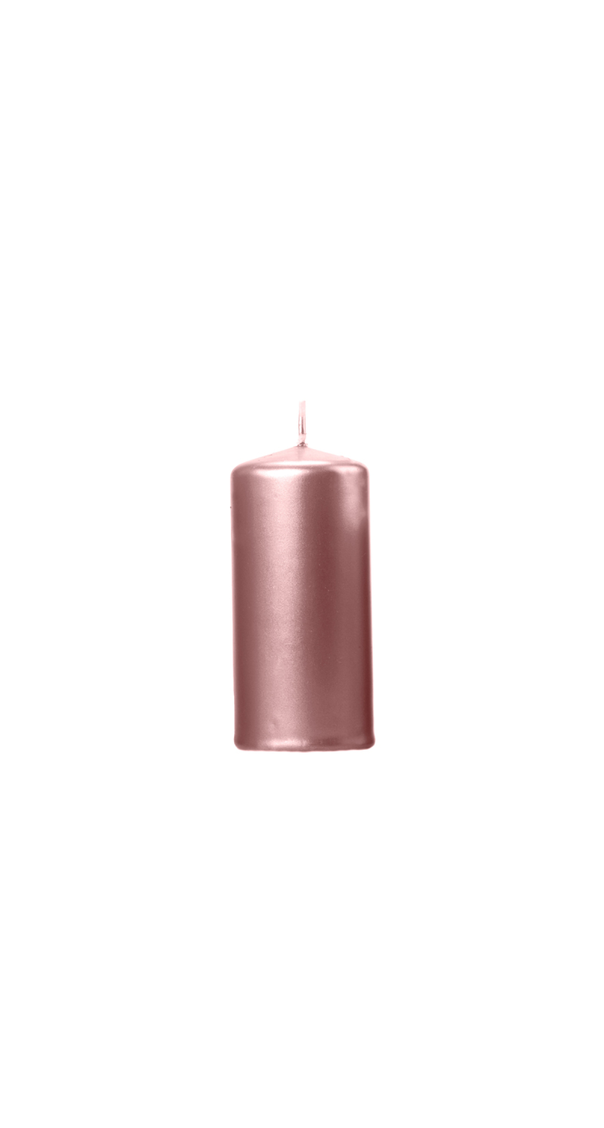 Pillar Candle Metallic Rose Gold 12x6cm - 1pc