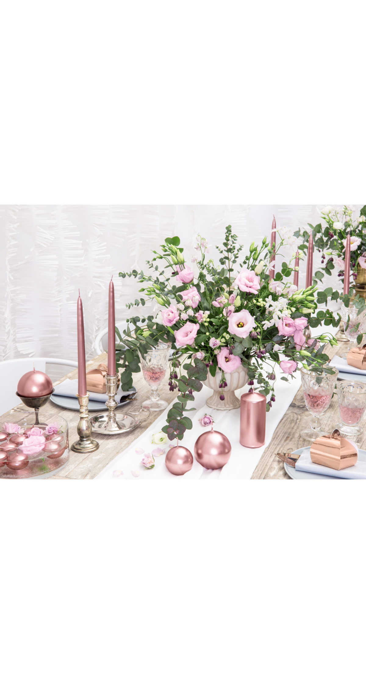 Pillar Candle Metallic Rose Gold 12x6cm - 1pc - Image 3