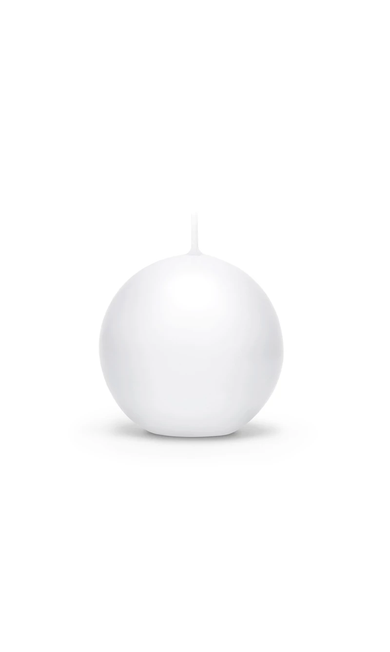 Candle Sphere Matt White 8cm - 1pc