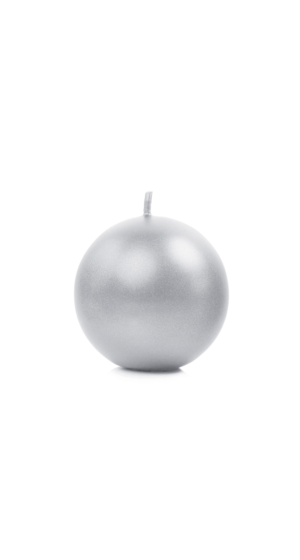 Candle Sphere Metallic Silver 6cm - 1pc