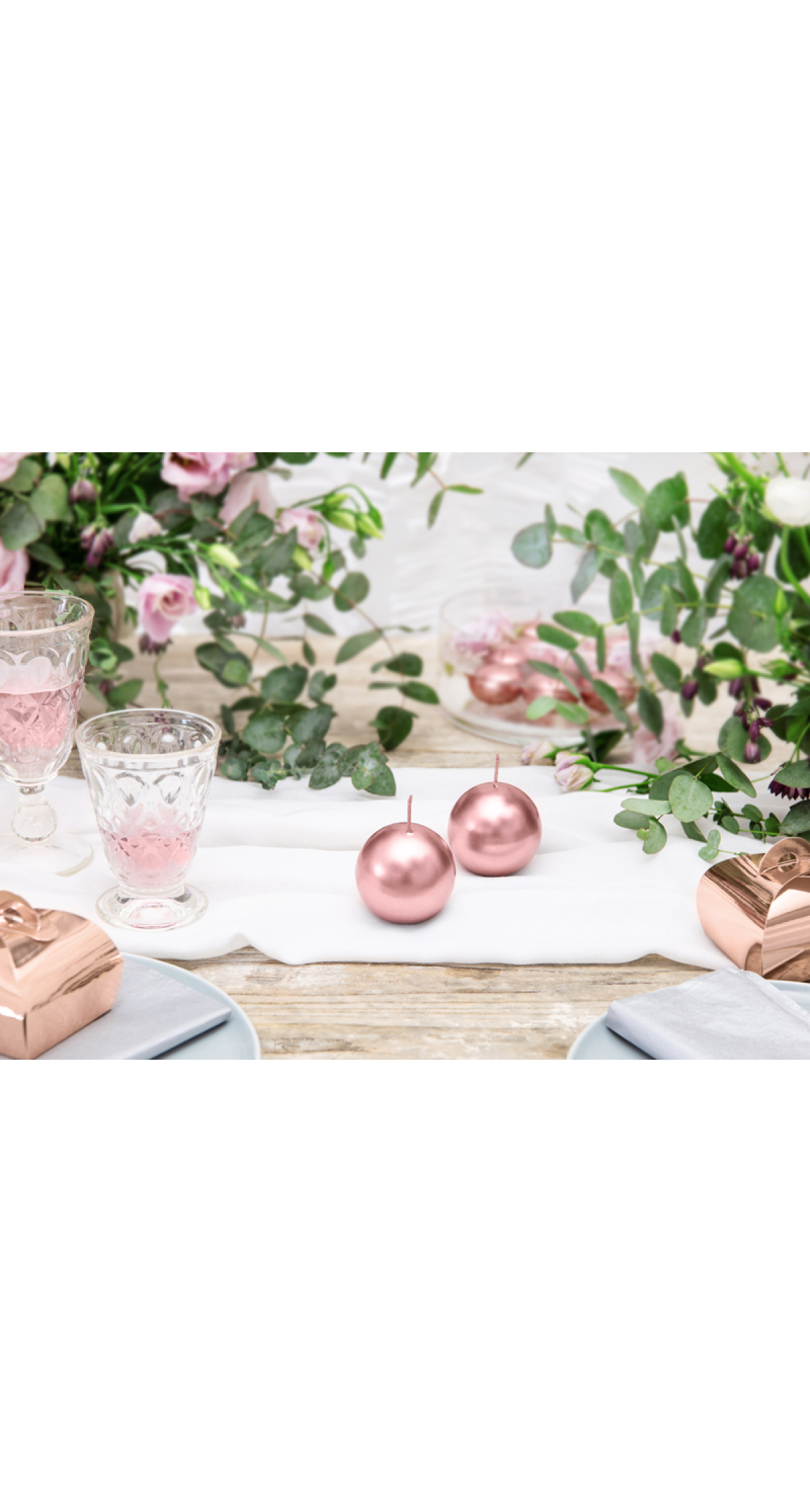 Candle Sphere Metallic Rose Gold 6cm - 1pc - Image 4