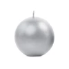 Candle Sphere Metallic Silver 8cm - 1pc
