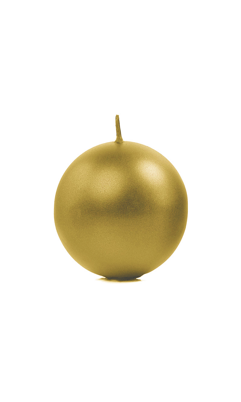 Candle Sphere Metallic Gold 8cm - 1pc