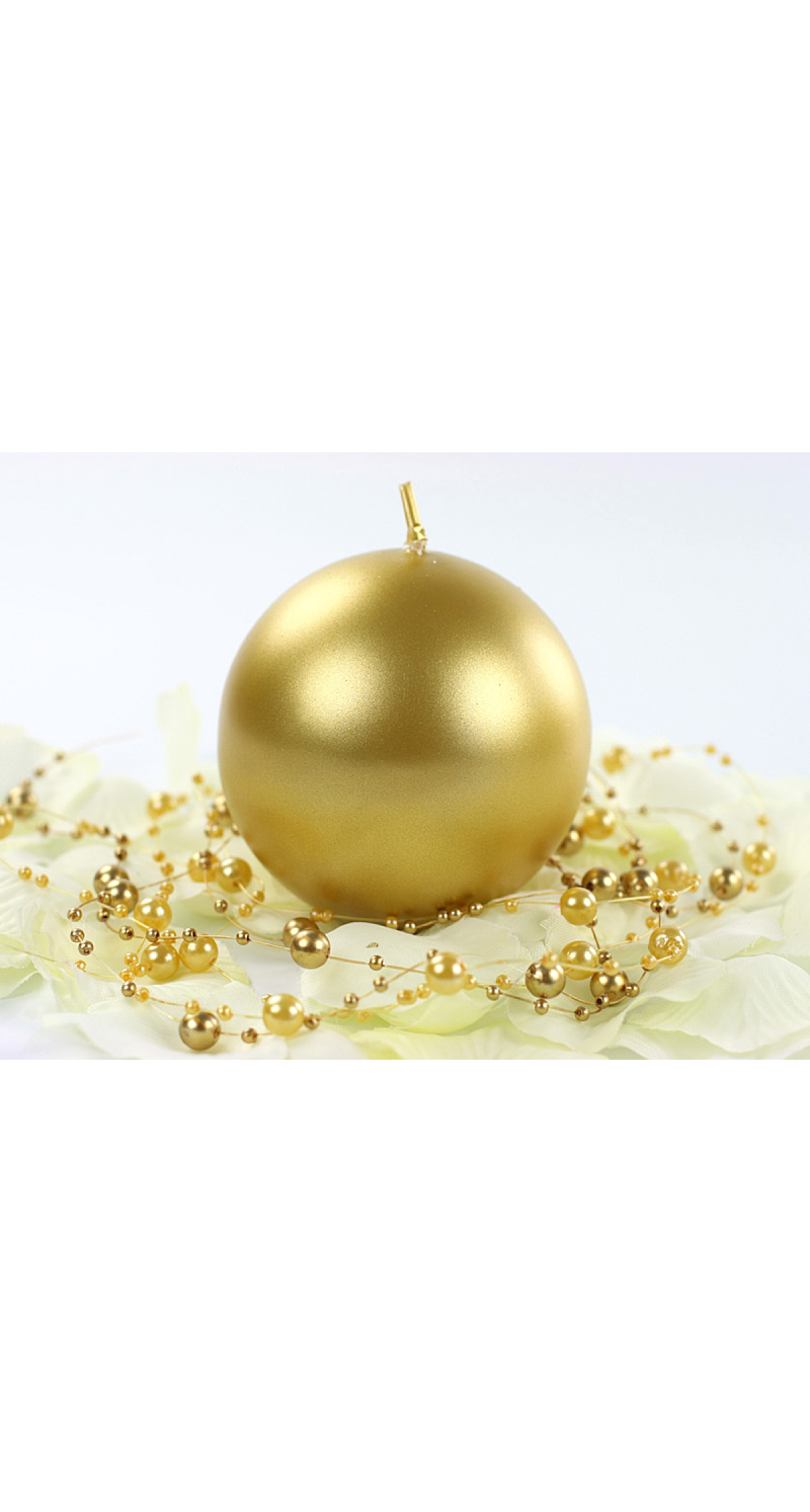 Candle Sphere Metallic Gold 8cm - 1pc - Image 3