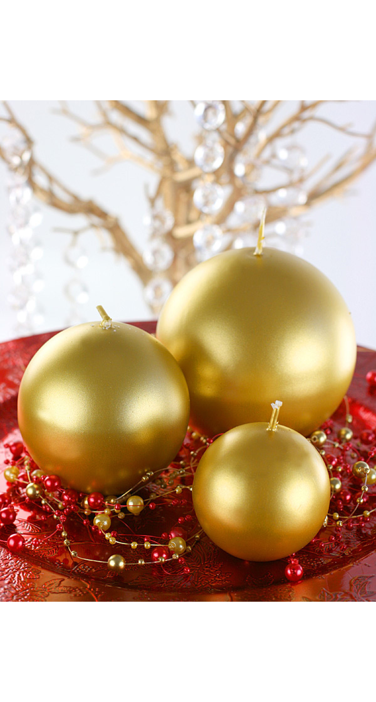 Candle Sphere Metallic Gold 8cm - 1pc - Image 4