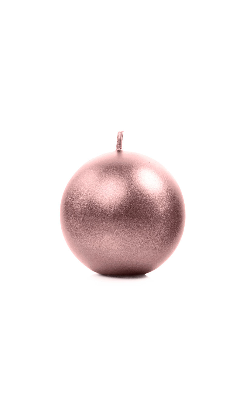 Candle Sphere Metallic Rose Gold 8cm - 1pc