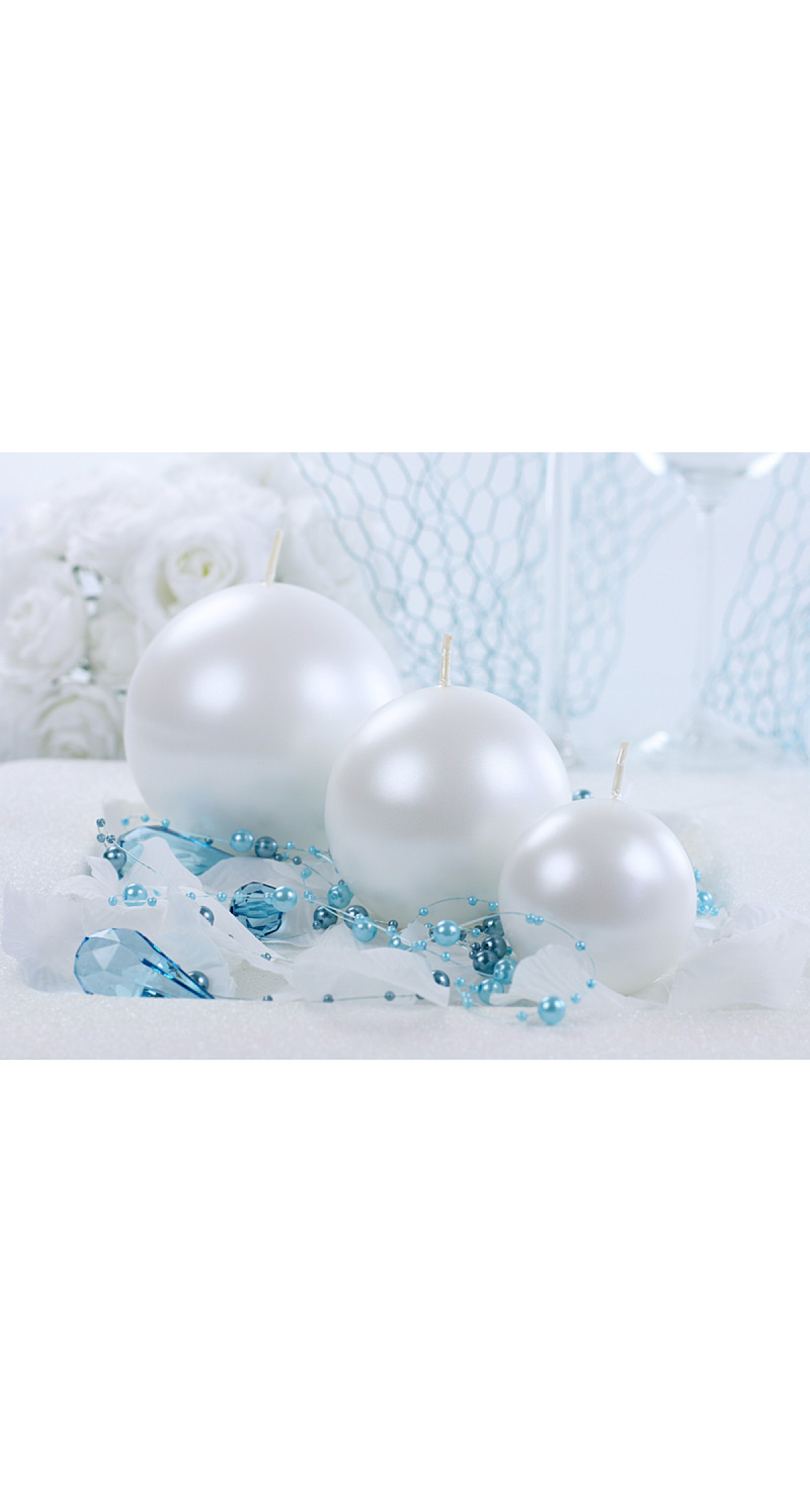 Candle Sphere Metallic Pearl 8cm - 1pc - Image 4