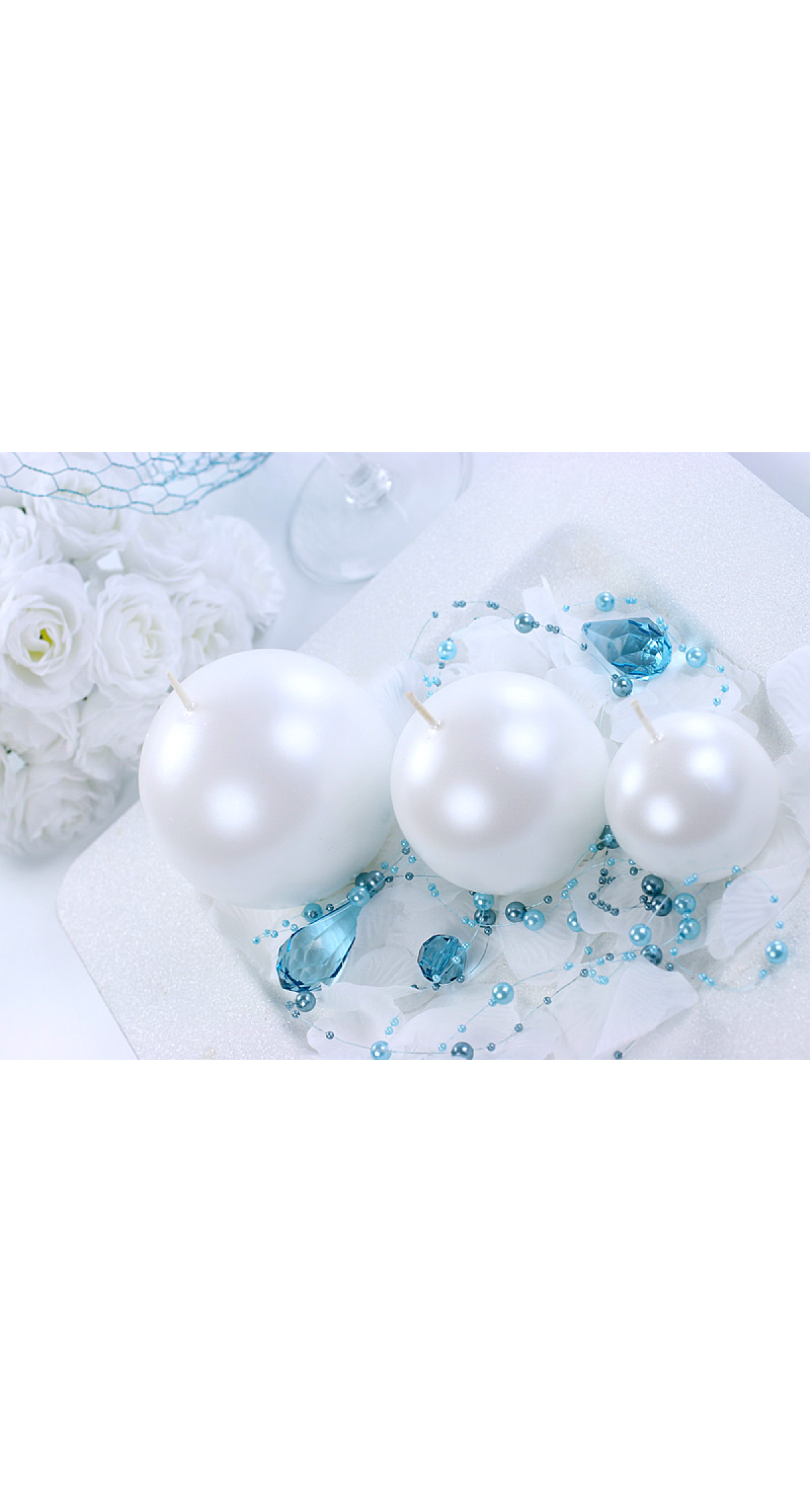 Candle Sphere Metallic Pearl 8cm - 1pc - Image 5