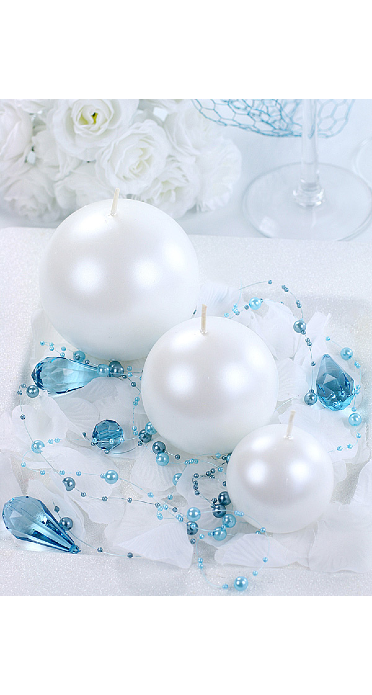 Candle Sphere Metallic Pearl 8cm - 1pc - Image 6