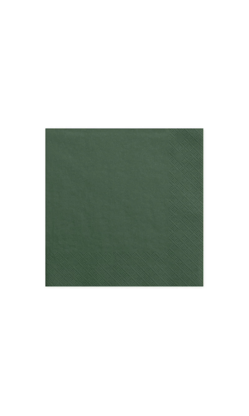Napkins, 3 Layers, Bottle Green, 33x33cm (1pkt / 20pc)