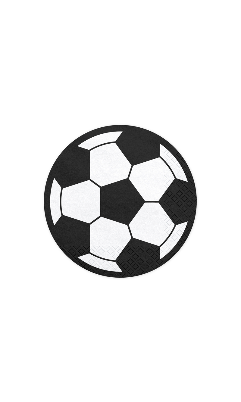 Football Round Napkins, 13.5cm (1pkt / 20pc)