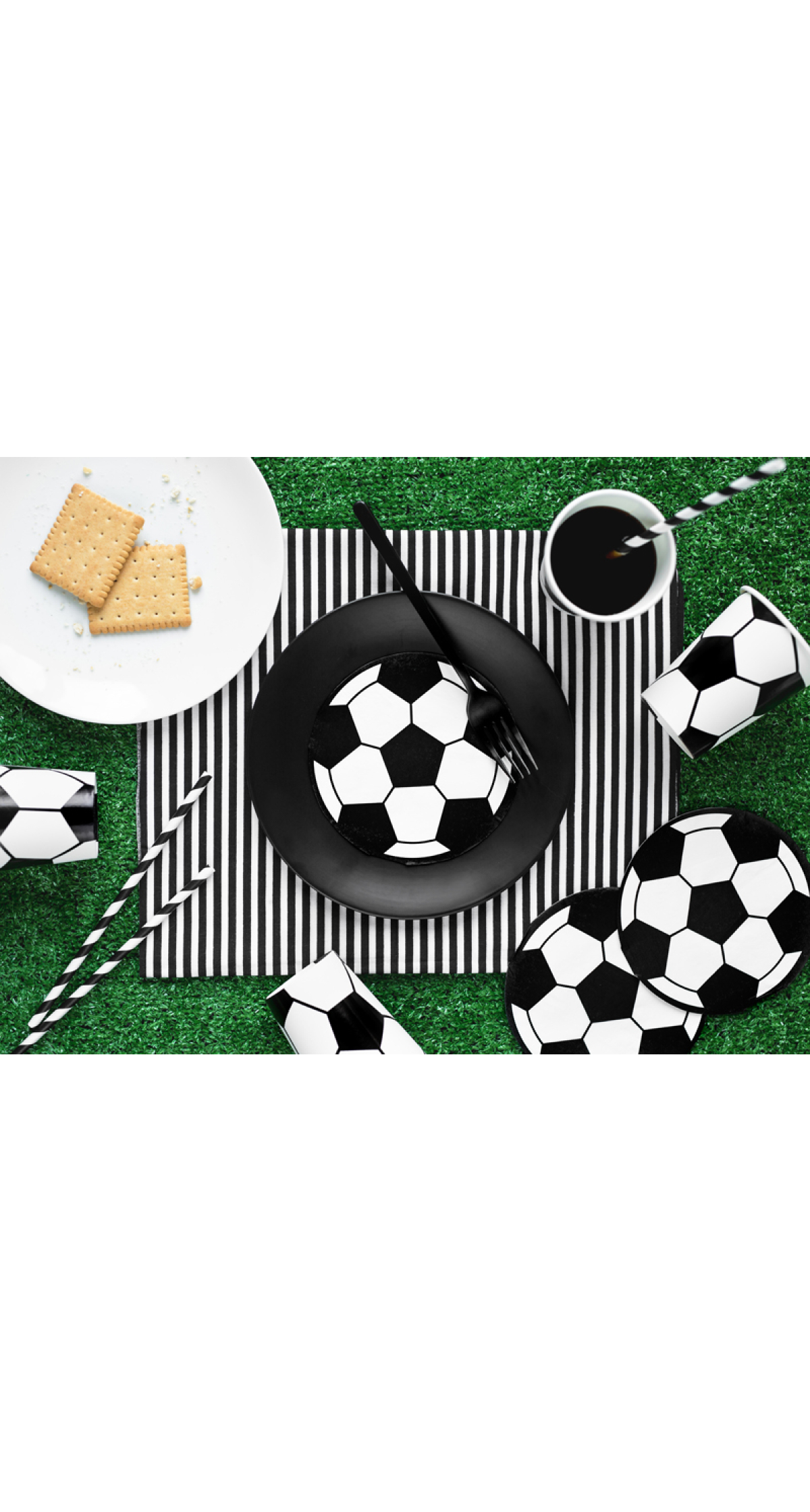 Football Round Napkins, 13.5cm (1pkt / 20pc) - Image 6