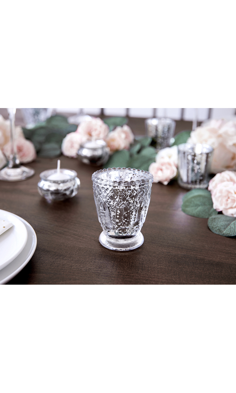 Candle Holder Silver 8cm - 1pc