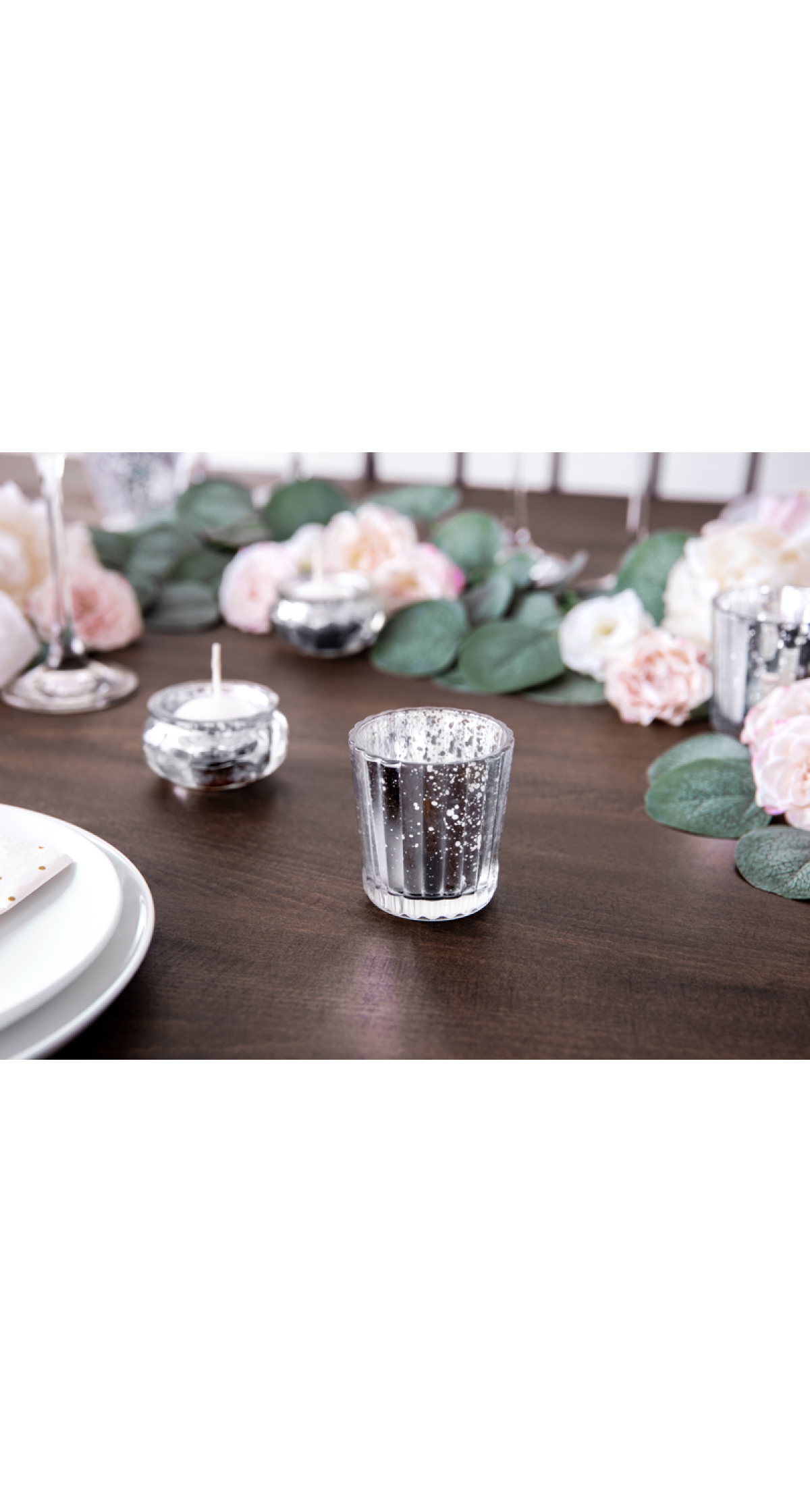 Candle Holder Silver 6cm - 1pc