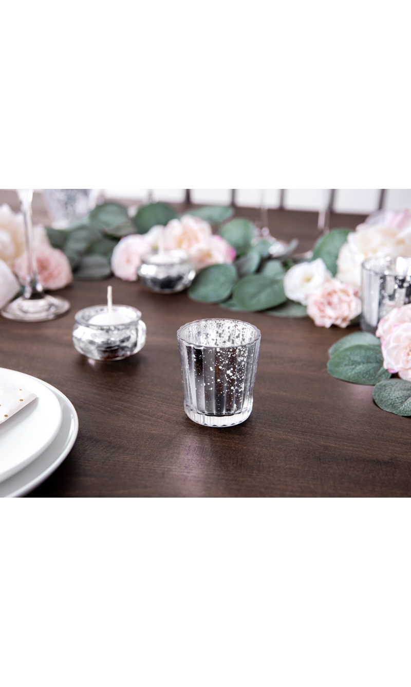 Candle Holder Silver 6cm - 1pc