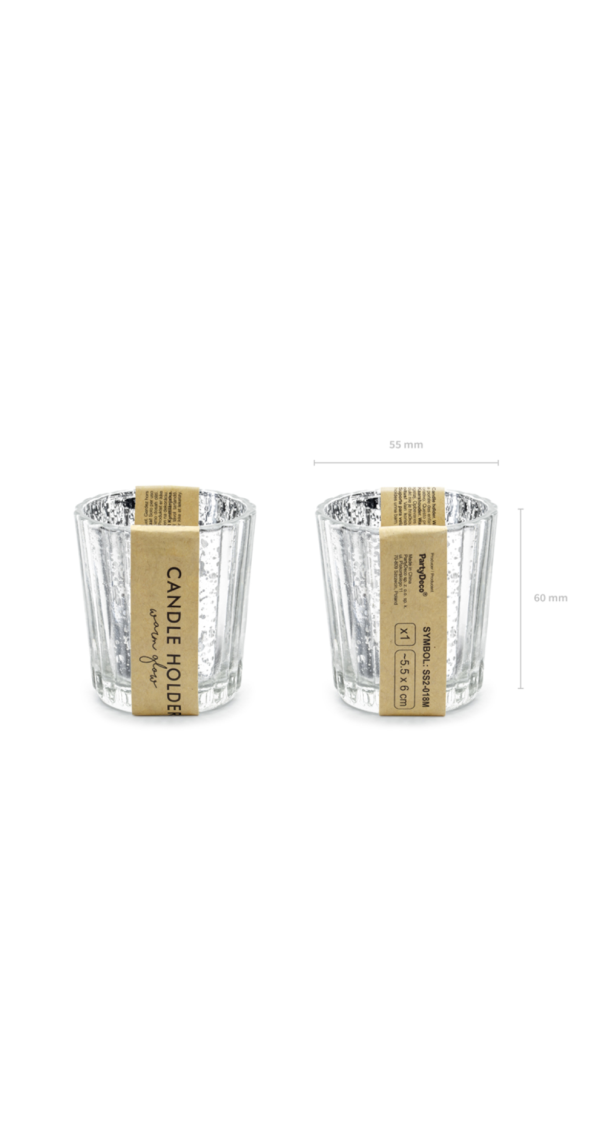 Candle Holder Silver 6cm - 1pc - Image 4