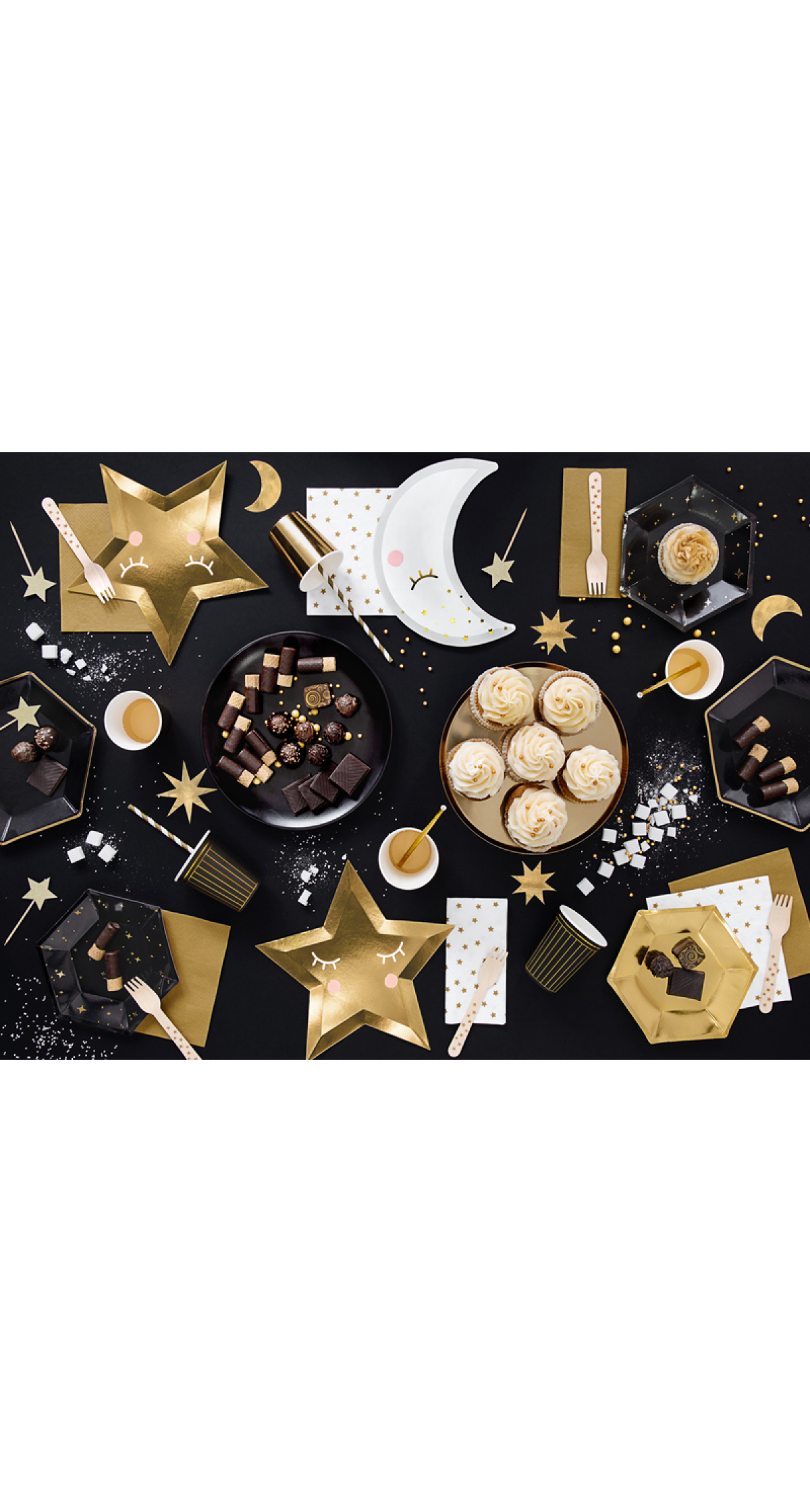 Black & Gold Plates Let's Celebrate, 20cm (1pkt / 6pc) - Image 8