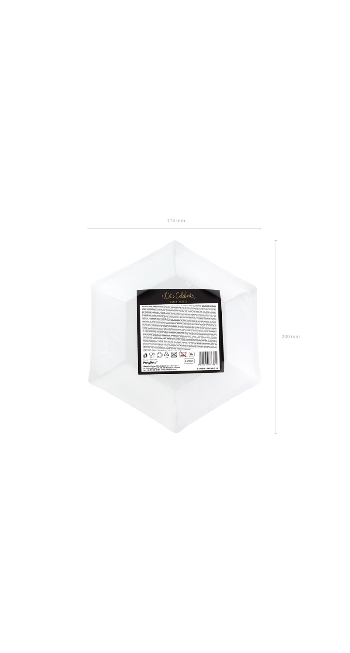 Black & Gold Plates Let's Celebrate, 20cm (1pkt / 6pc) - Image 5