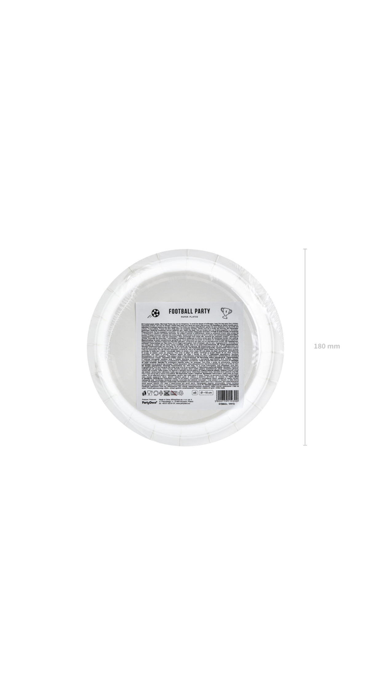 Football Round Paper Plates 18cm (1pkt / 6pc) - Image 5