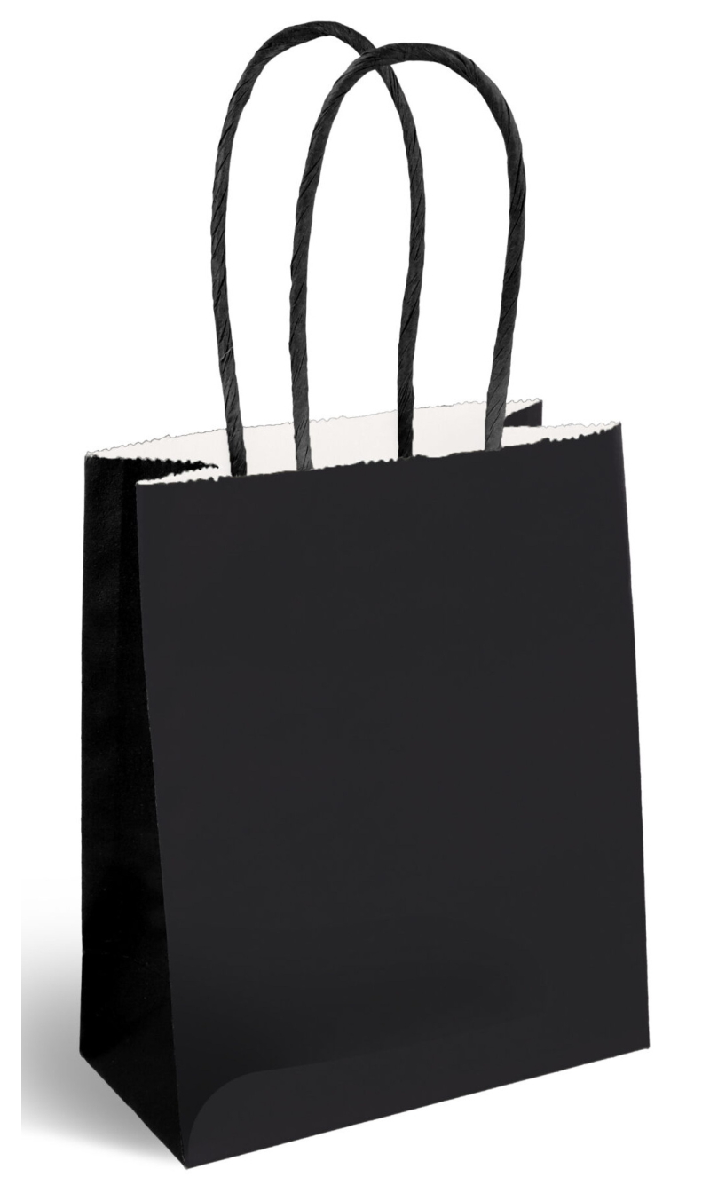Party Paper Bag With Handles (120GSM) Black – 16x22x8cm