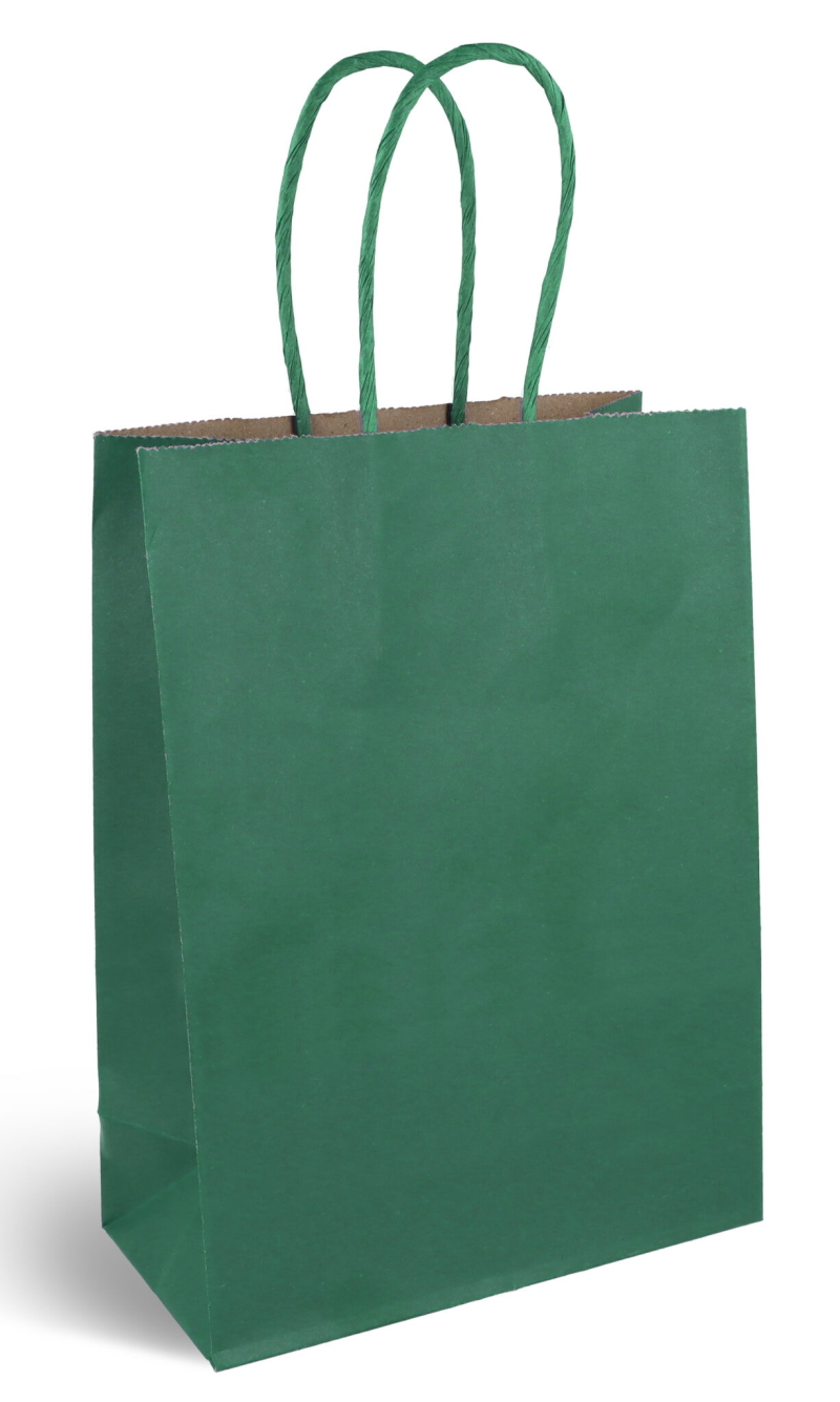 Party Paper Bag With Handles (120GSM) Dark Green – 16x22x8cm