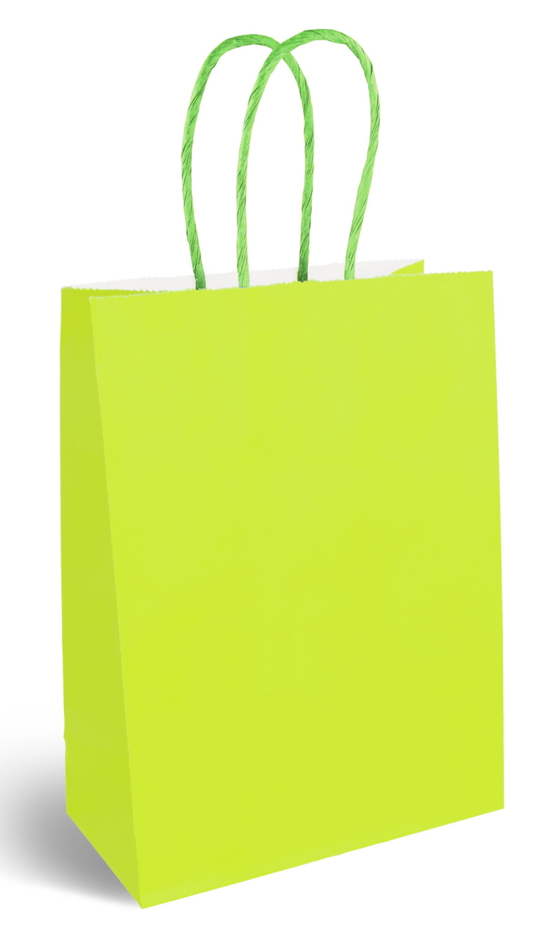 Party Paper Bag With Handles (120GSM) Lime Green – 16x22x8cm