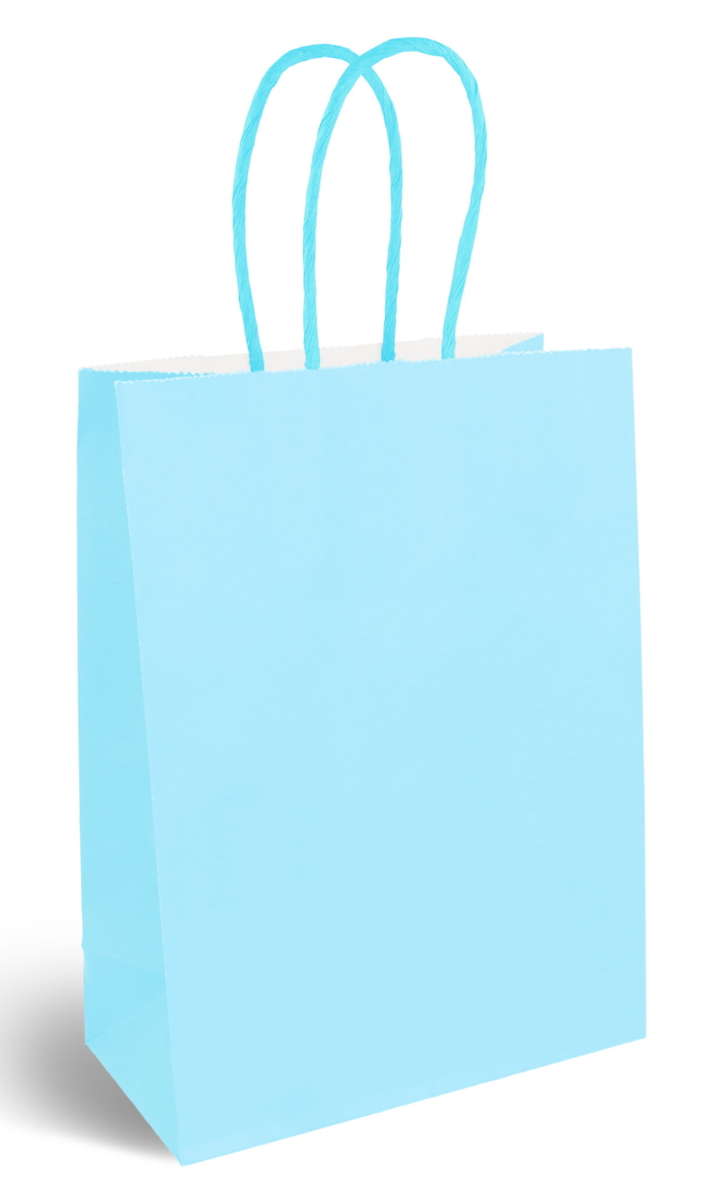 Party Paper Bag With Handles (120GSM) Baby Blue – 16x22x8cm