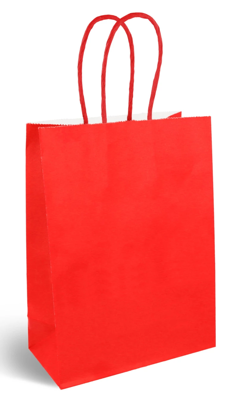 Party Paper Bag With Handles (120GSM) Red – 16x22x8cm