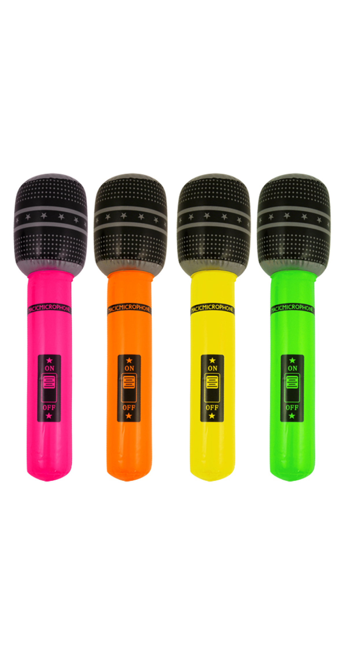 Inflatable Microphone (Assorted Neon Colours) 40cm - 1pc