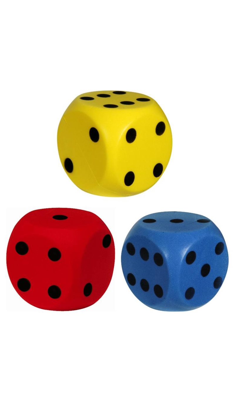 Soft Dice (Assorted Colours) 15cm - 1pc