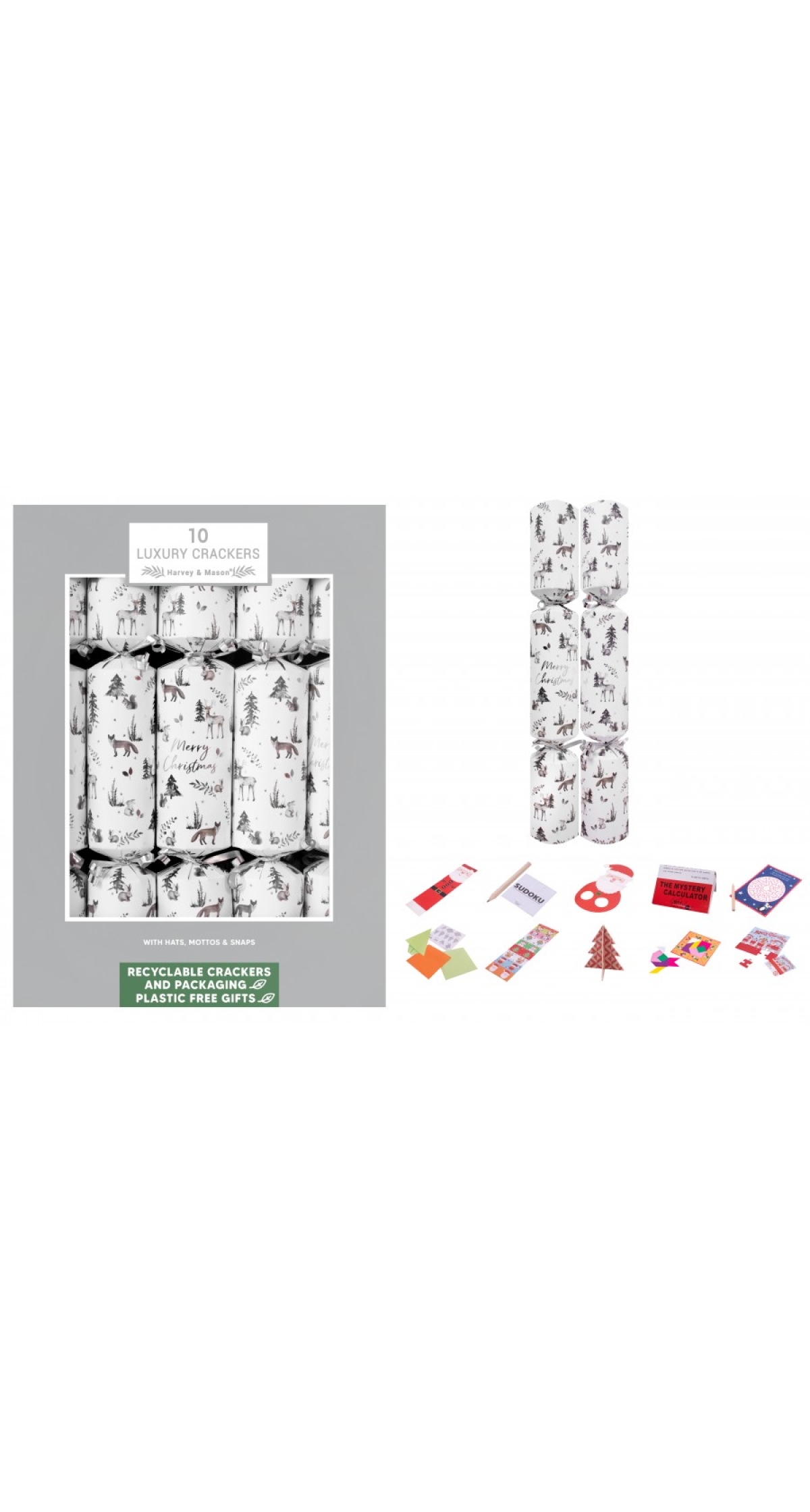 Harvey & Mason Holly Deer Luxury Crackers - 10pk - Image 2